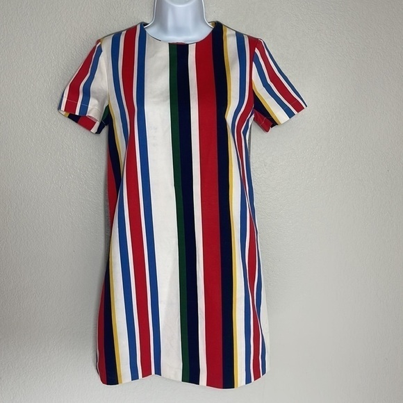 Marni Short Sleeve Multicolored Striped Dress Jersey Back Size 14 - Picture 1 of 13
